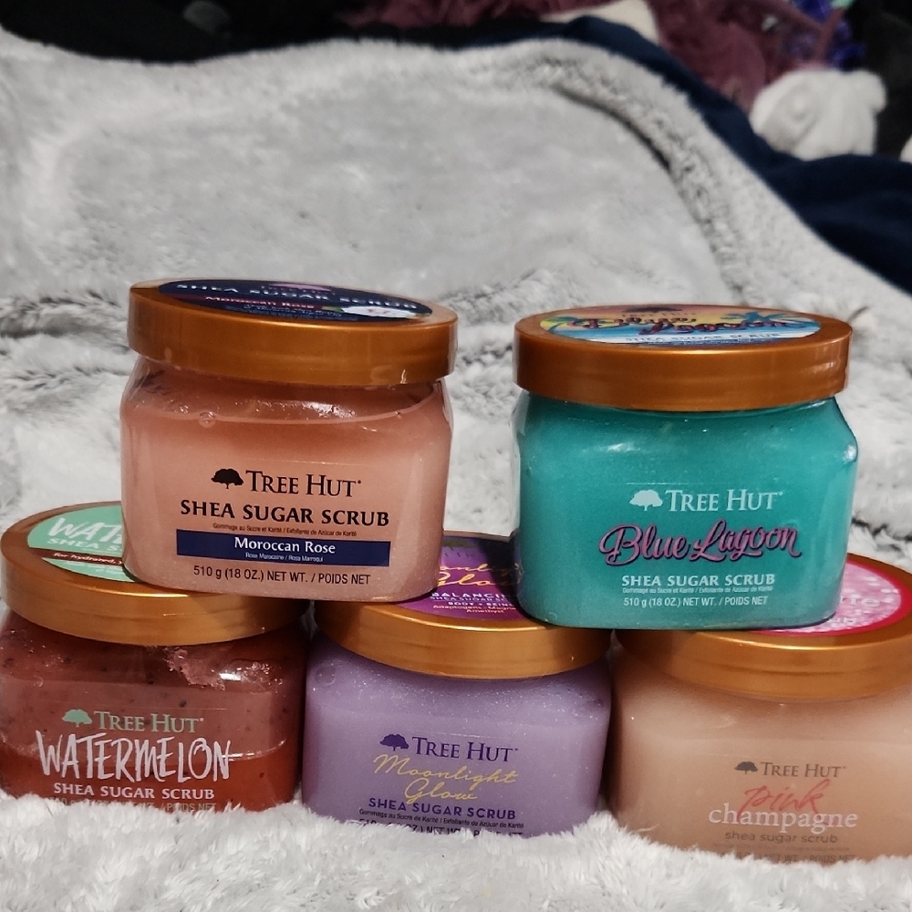 Shea Sugar Scrub Set - Moroccan Rose, Blue Lagoon, Watermelon, Tropic Champagne